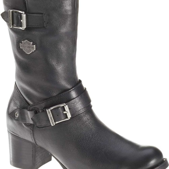 Harley-Davidson Shoes - Harley-Davidson Black Leather Buckle Boots
